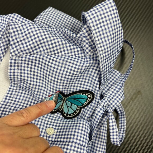 Habit Outdoors Fishing Shirtdress Women’s Small Sleeveless Blue Gingham Pockets - Picture 8 of 9